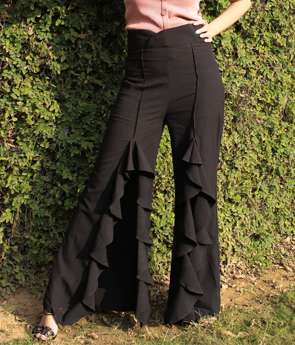 Front Slit Black pants