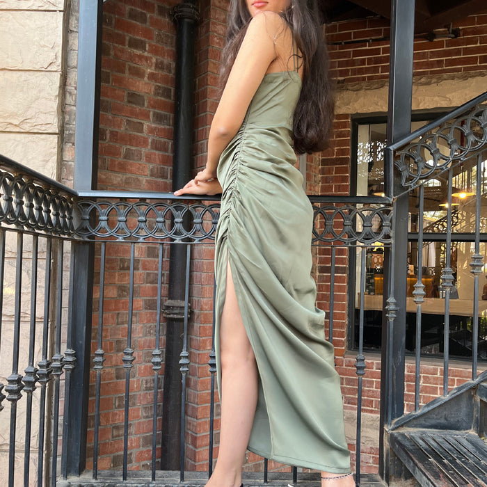 One Shoulder Satin Dress