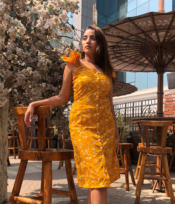 Yellow Button-Down Dress