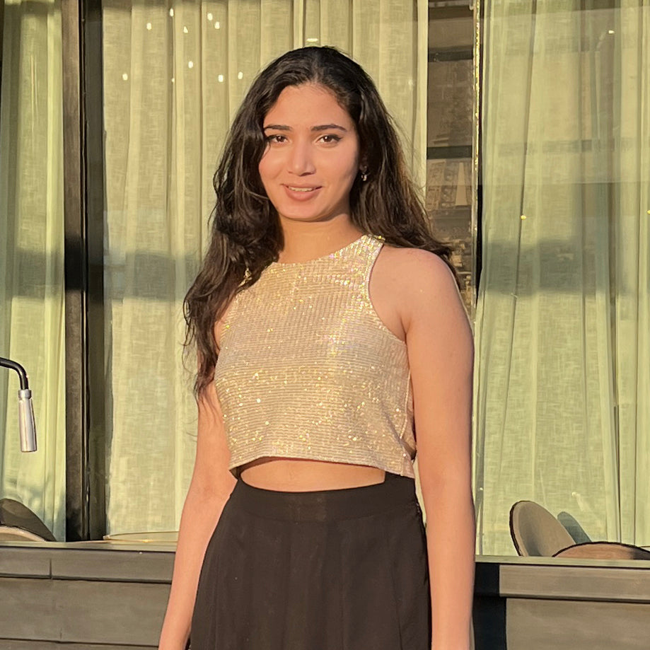 Golden Shimmer Crop Top