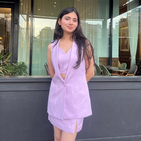 Lavender Sleeveless Blazer