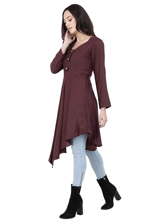 Brown Asymmetric Kurti