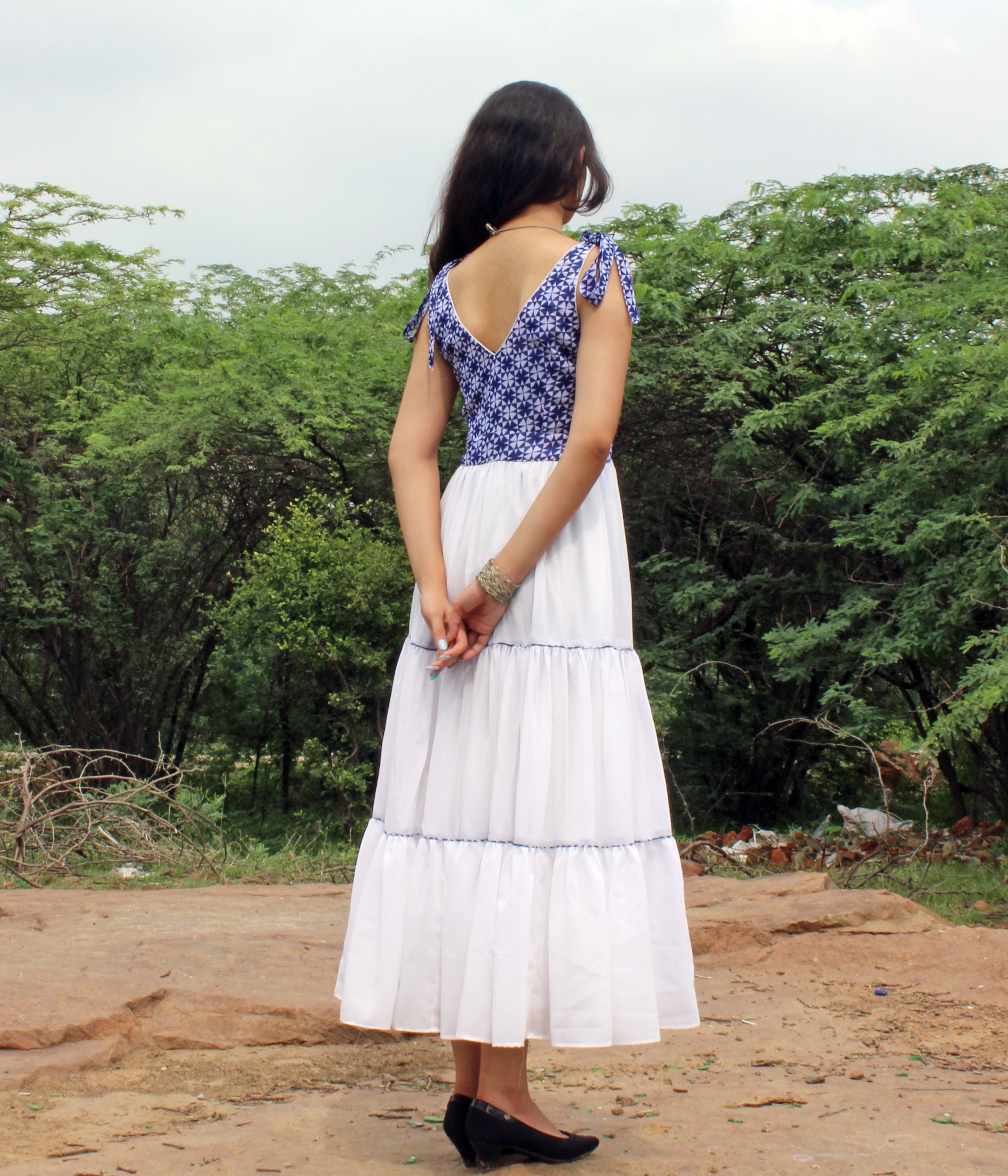 White Tiered Maxi Dress