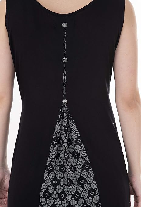 Black and Grey Rayon Kurti