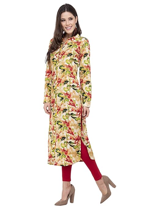 Floral Print Straight Kurti