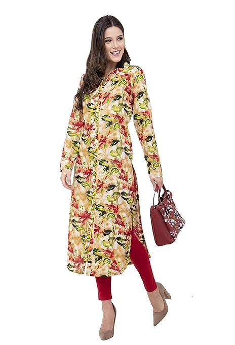 Floral Print Straight Kurti