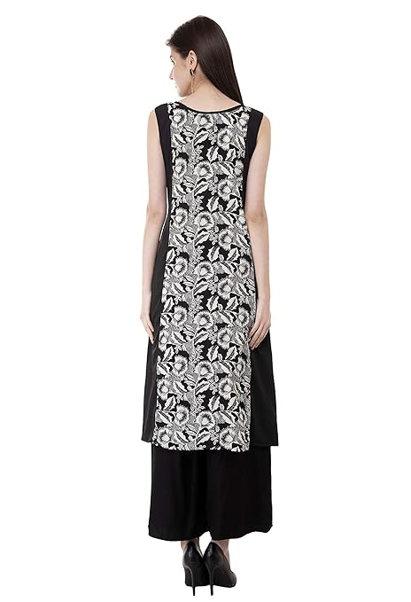 Floral Print Crepe Kurti