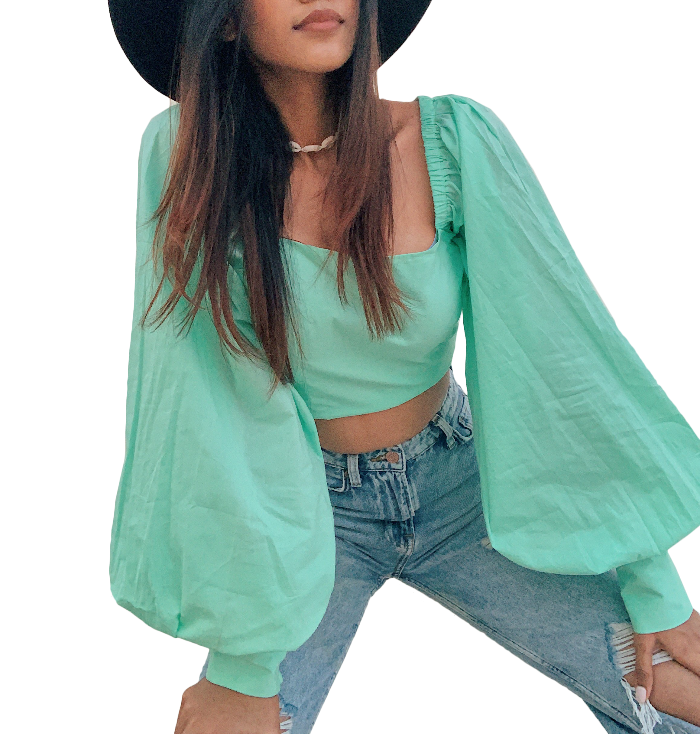 Mint Green Boho Top